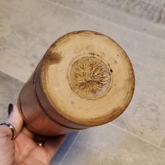 Vintage Boho Maple Wooden Decor Vase - Picture 5 of 7